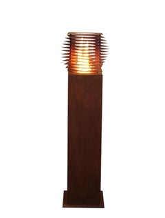 Columna de acero y antorcha de jardín - "Cubo" - hecho a mano