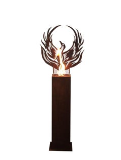 Steel Column and Garden Torch "Phoenix" - Handmade - Garden Ornament