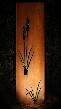 Gartenmauer aus Stahl - "Reed" - Modernes Ornament für den Außenbereich - 54x195 cm