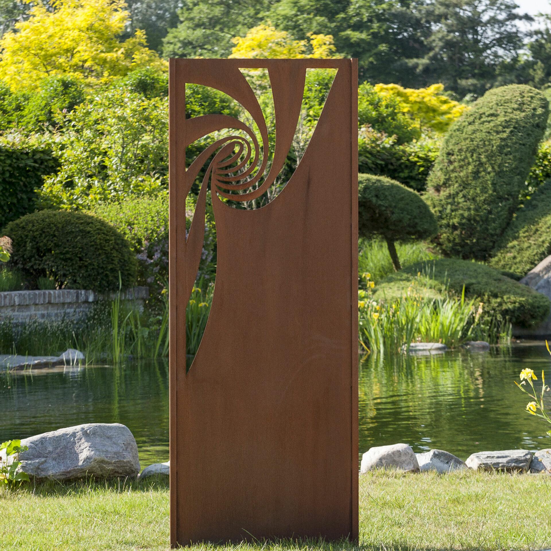 Mur de jardin en acier - "Spiral" - The Modernity Ornamental Outdoor - 75×195 cm - Sculpture de Stefan Traloc