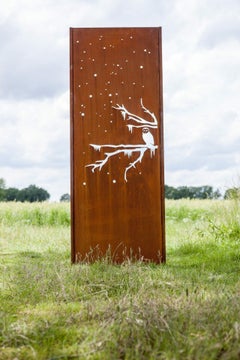 Gartenmauer aus Stahl - "Winter" - Modernes Ornament für den Außenbereich - 75x195 cm