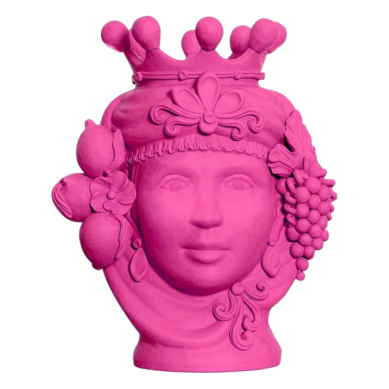 Stefania Boemi Rosa Terrakotta-Vase, hergestellt in Italien im Angebot