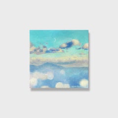 Kleine bunte Landschaft Mixed Media Painting, "Wenn die Stille spricht" 2022