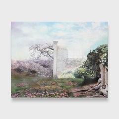 Une peinture à l'acrylique sur toile Magisterial Mixed Media, Valentino's Garden