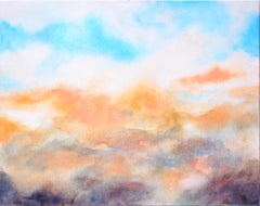 Une peinture abstraite à l'acrylique sur toile, « Elle bouge sur les montagnes »