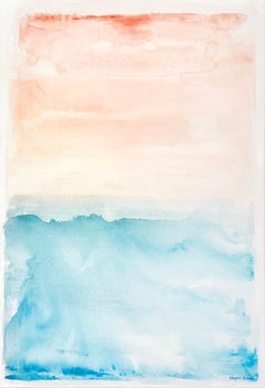 Un paysage marin abstrait à l'acrylique sur toile, "Waves of Grace" (Vagues de grâce)