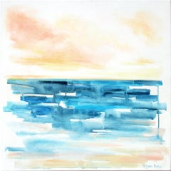 Une peinture impressionniste abstraite à l'acrylique sur toile, « Dreams of the Coast »