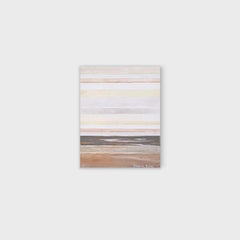 Un cuadro de paisaje marino abstracto impresionista acrílico sobre lienzo, "Perla"