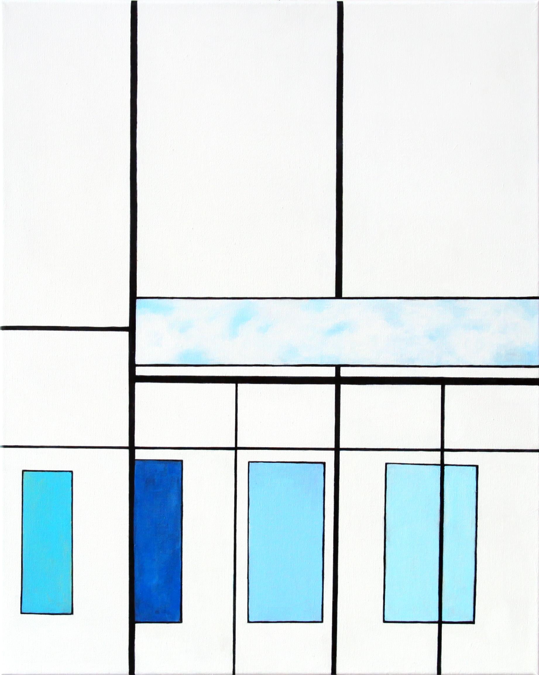 Stefanie Bales Abstract Painting - An Abstract Minimalistic Acrylic on Canvas Painting, "Reflections"