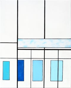 Une peinture abstraite minimaliste à l'acrylique sur toile, Reflections