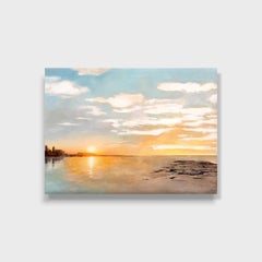 An Impressionist Acrylic & Ink on Canvas Landscape Painting, "The Golden Serene"