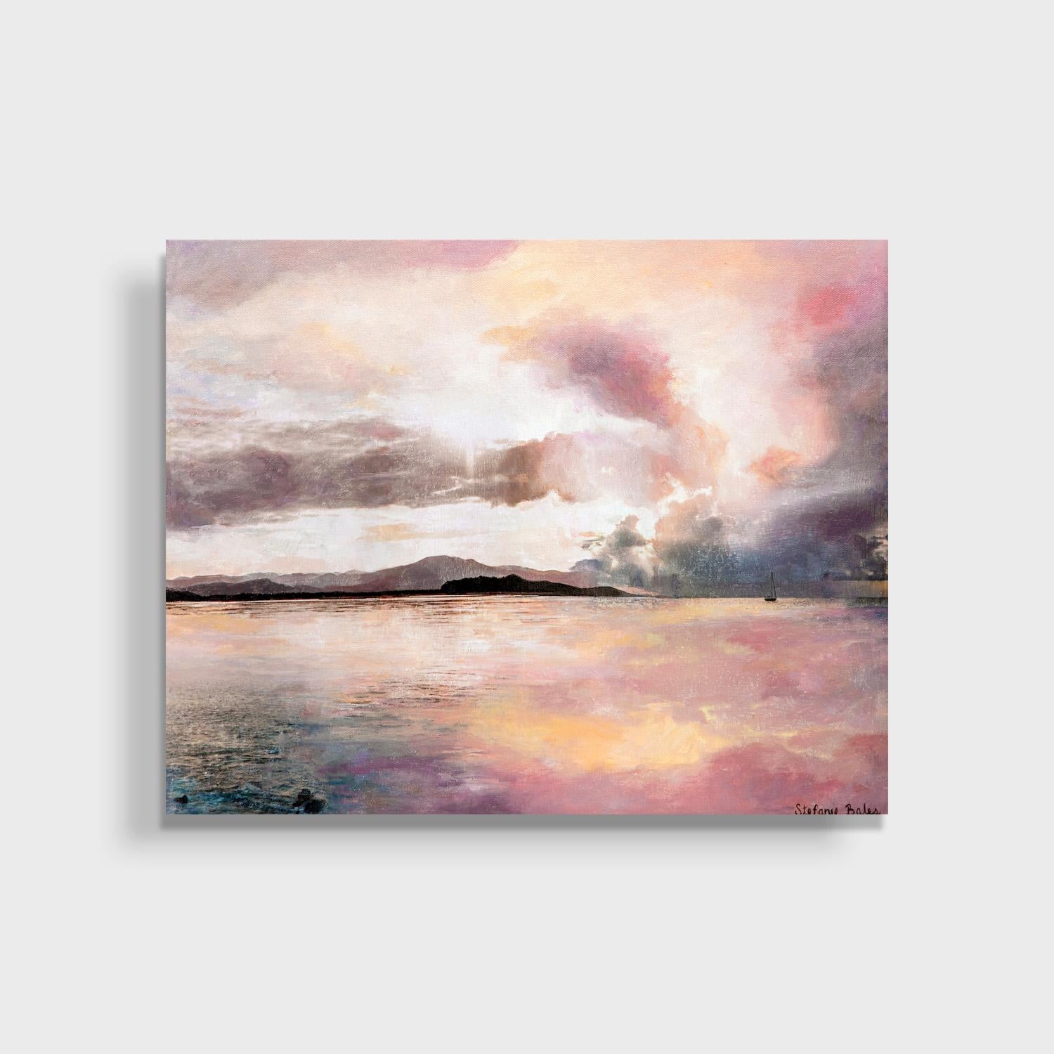 Impressionistisches Gemälde in Acryl und Tinte auf Leinwand, „Beyond the Abyss“ (Impressionismus), Painting, von Stefanie Bales