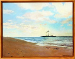 Peinture impressionniste à l'acrylique et technique mixte sur toile, « Neverending Summer »