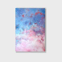 Impressionistisches Gemälde in Acryl auf Leinwand, „Cotton Candy Clouds“, „Cotton Candy Clouds“