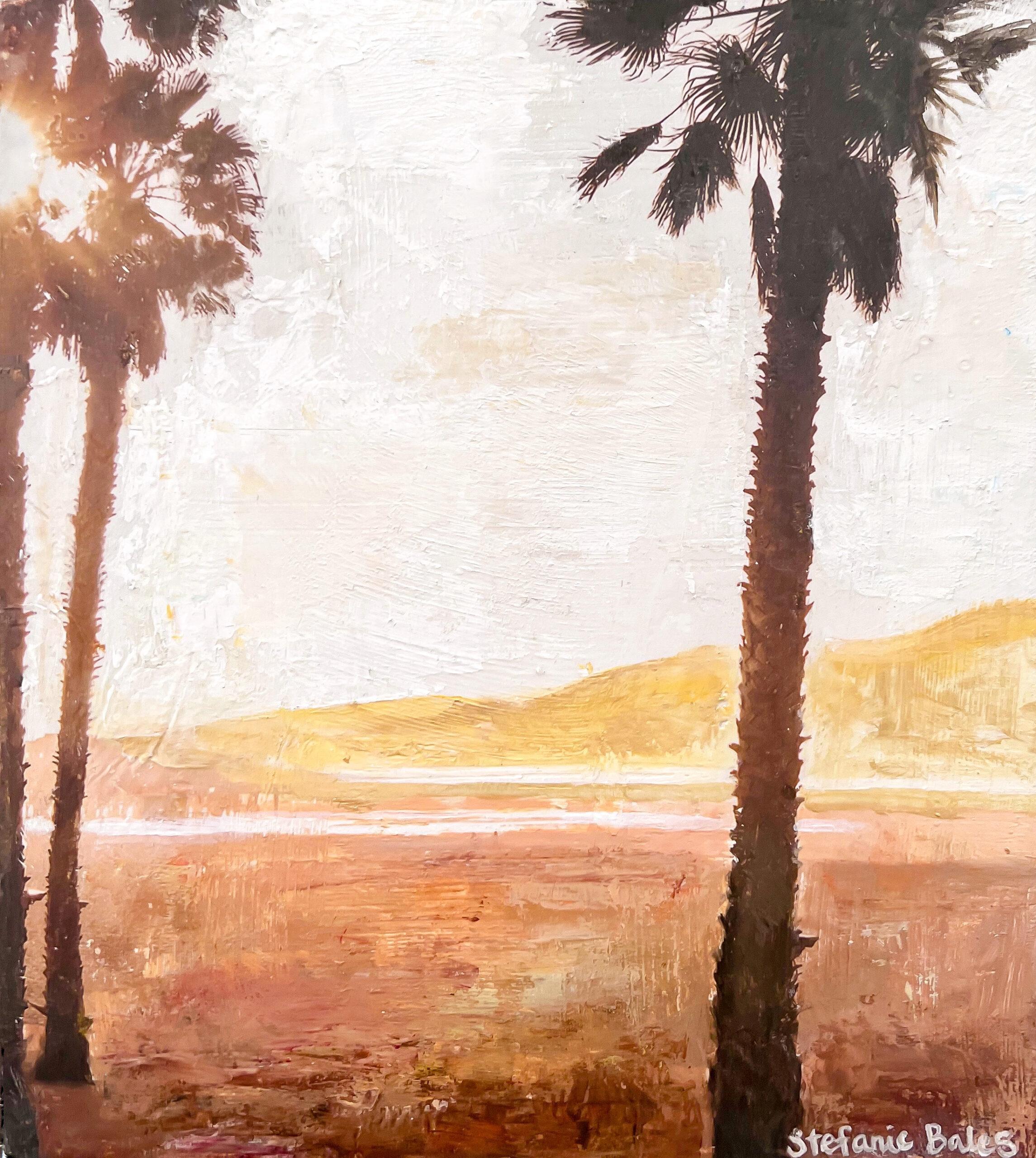 Une peinture impressionniste à l'acrylique sur bois, « Tout est doré »