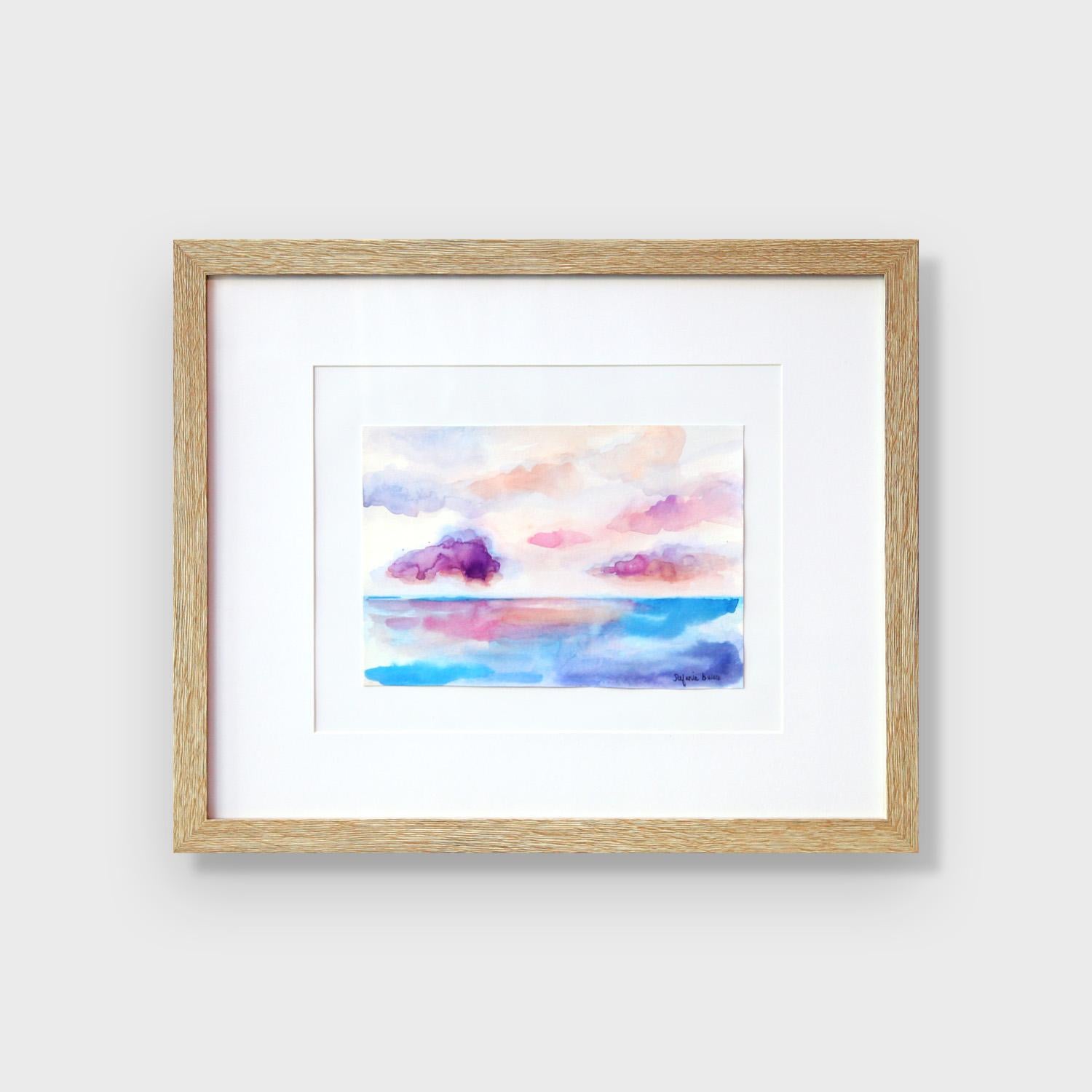 An Impressionist Watercolor on Paper Seascape Painting, 
