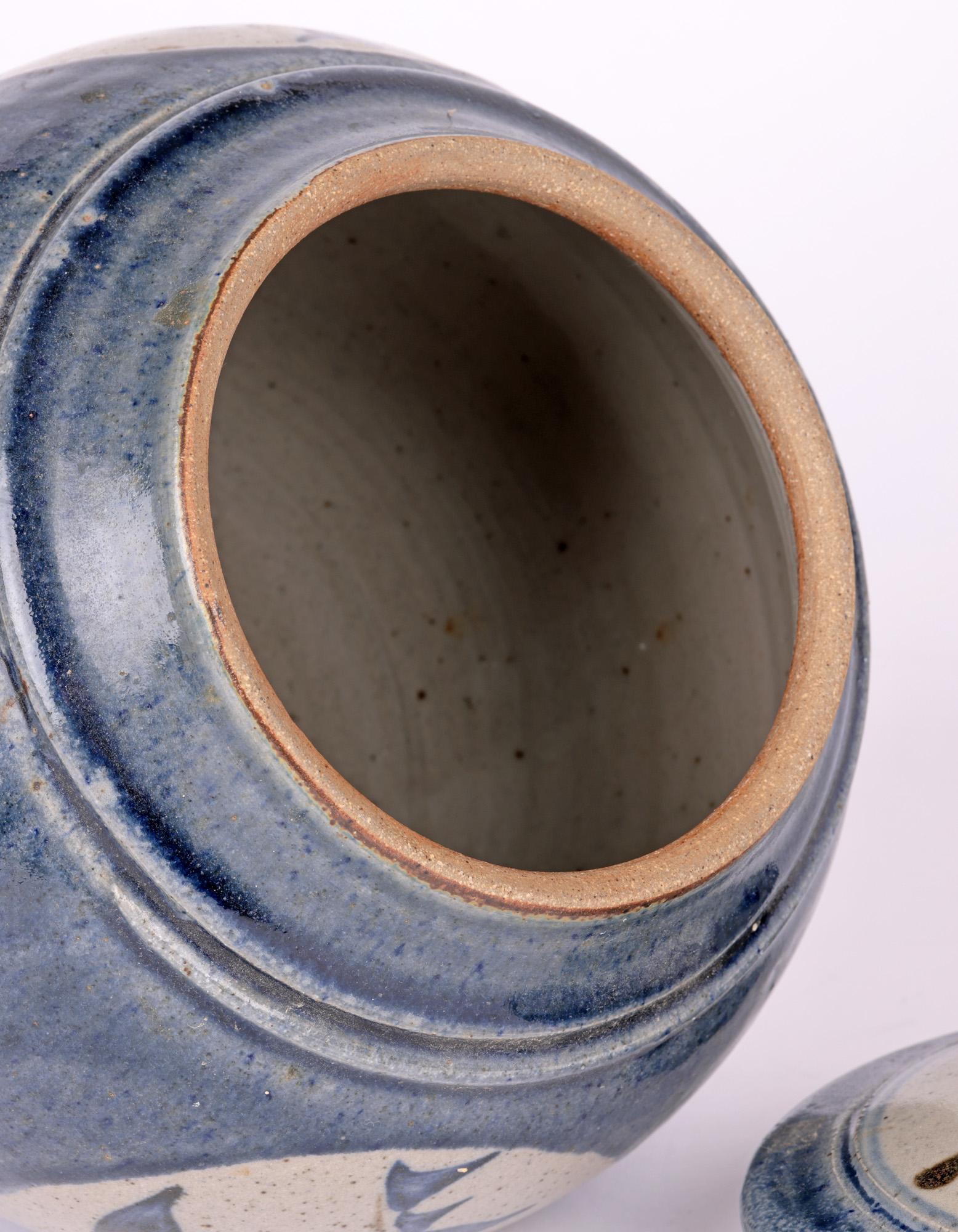 Late 20th Century Stefanie Newton Cornish Large Impressive Studio Pottery Lidded Jar