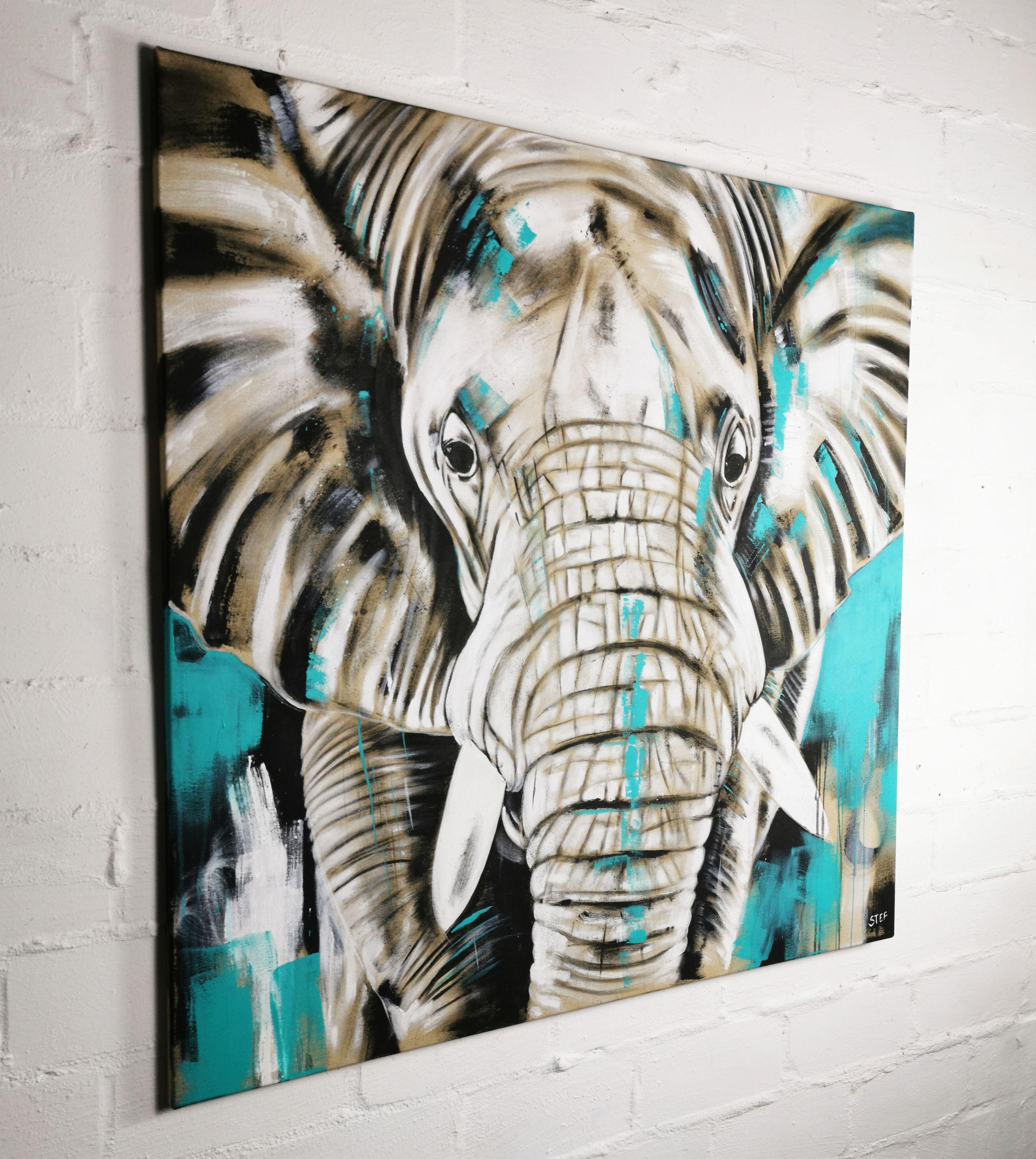 ELEPHANT #24 -  'ONE OF THE BIG FIVE', Painting, Acrylic on Canvas For Sale 3