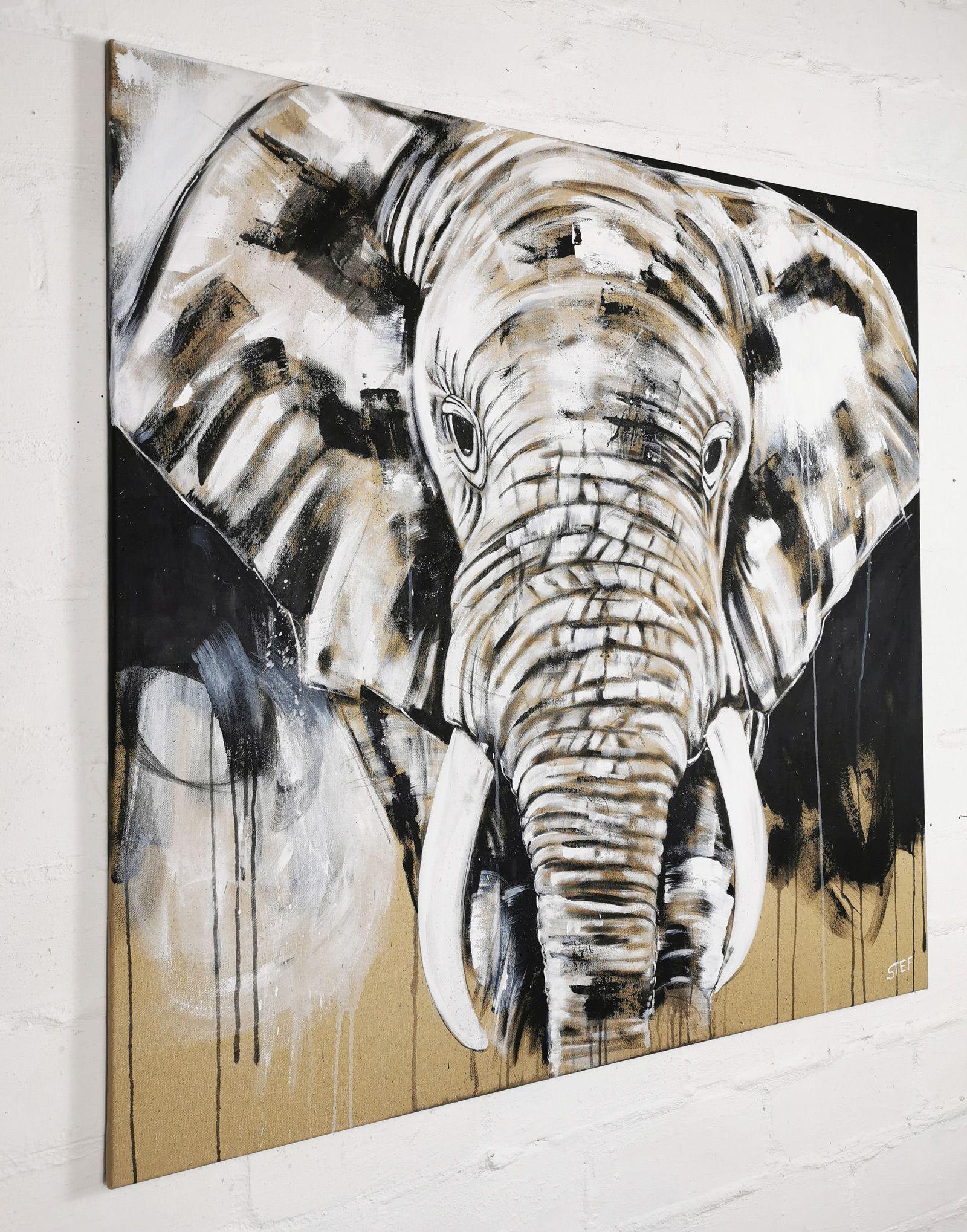 ELEPHANT #26 -  'ONE OF THE BIG FIVE', Painting, Acrylic on Canvas For Sale 1