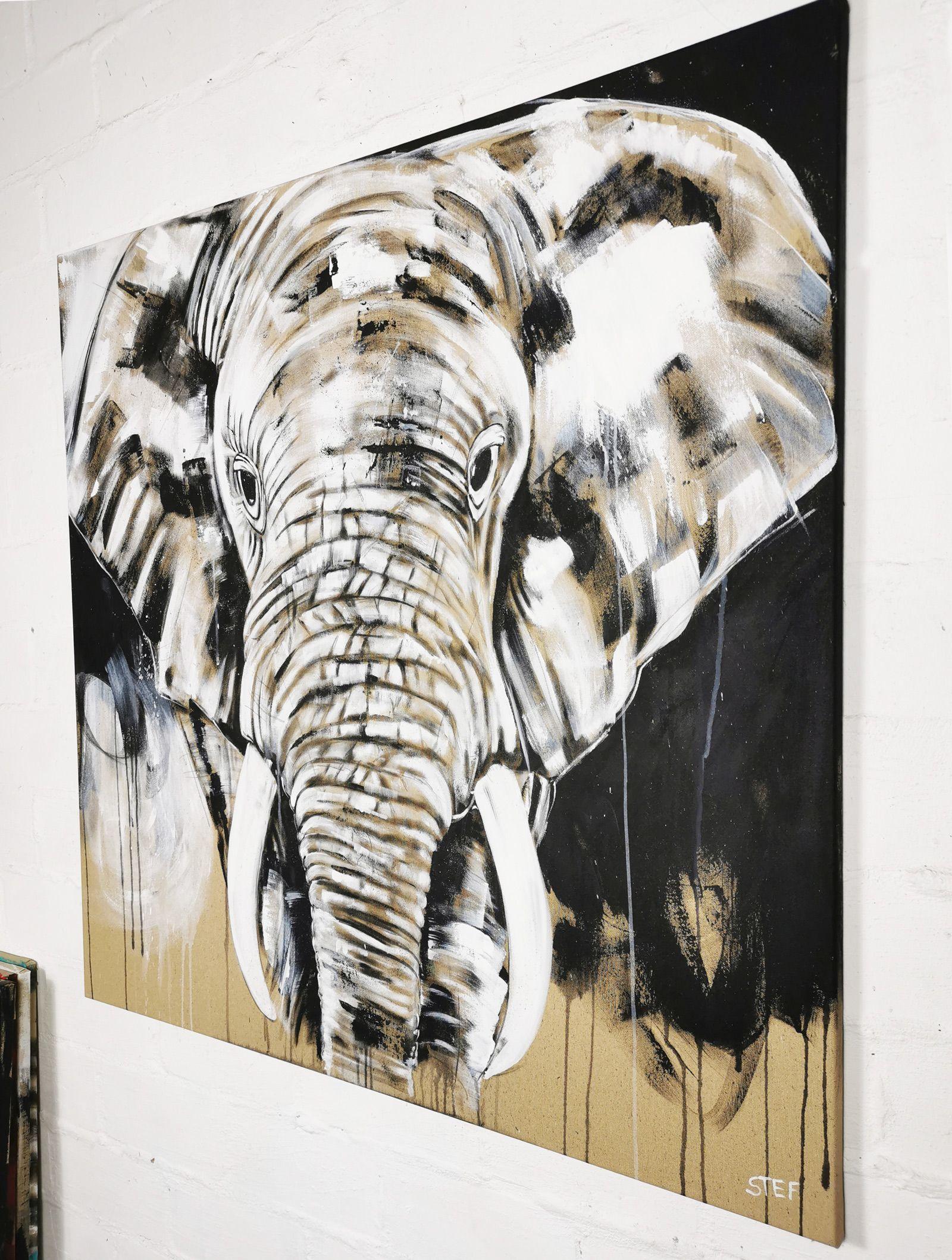ELEPHANT #26 -  'ONE OF THE BIG FIVE', Painting, Acrylic on Canvas For Sale 2