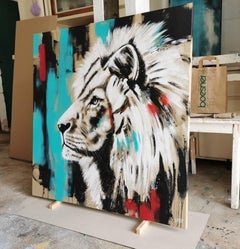 LION #21 SERIES BIG CAT, Gemlde, Acryl auf Leinwand