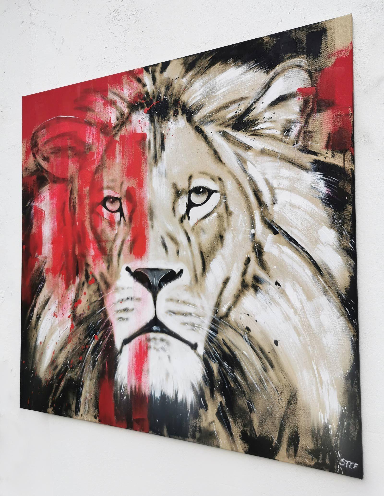 acrylic lion painting