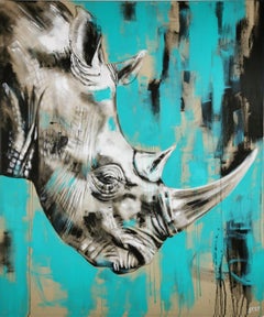 RHINO #5 -  'ONE OF THE BIG FIVE', Painting, Acrylic on Canvas