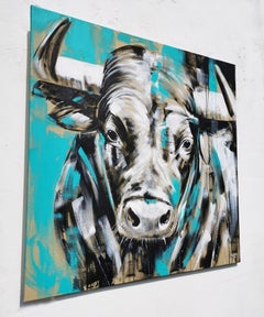 TAURUS #8 â€“ PORTRAIT OF A BULL, Painting, Acrylic on Canvas
