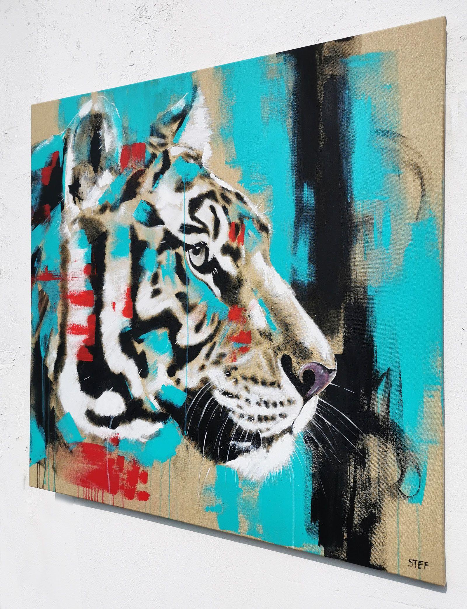 TIGER #11 - BIG CAT, Painting, Acrylic on Canvas For Sale 3