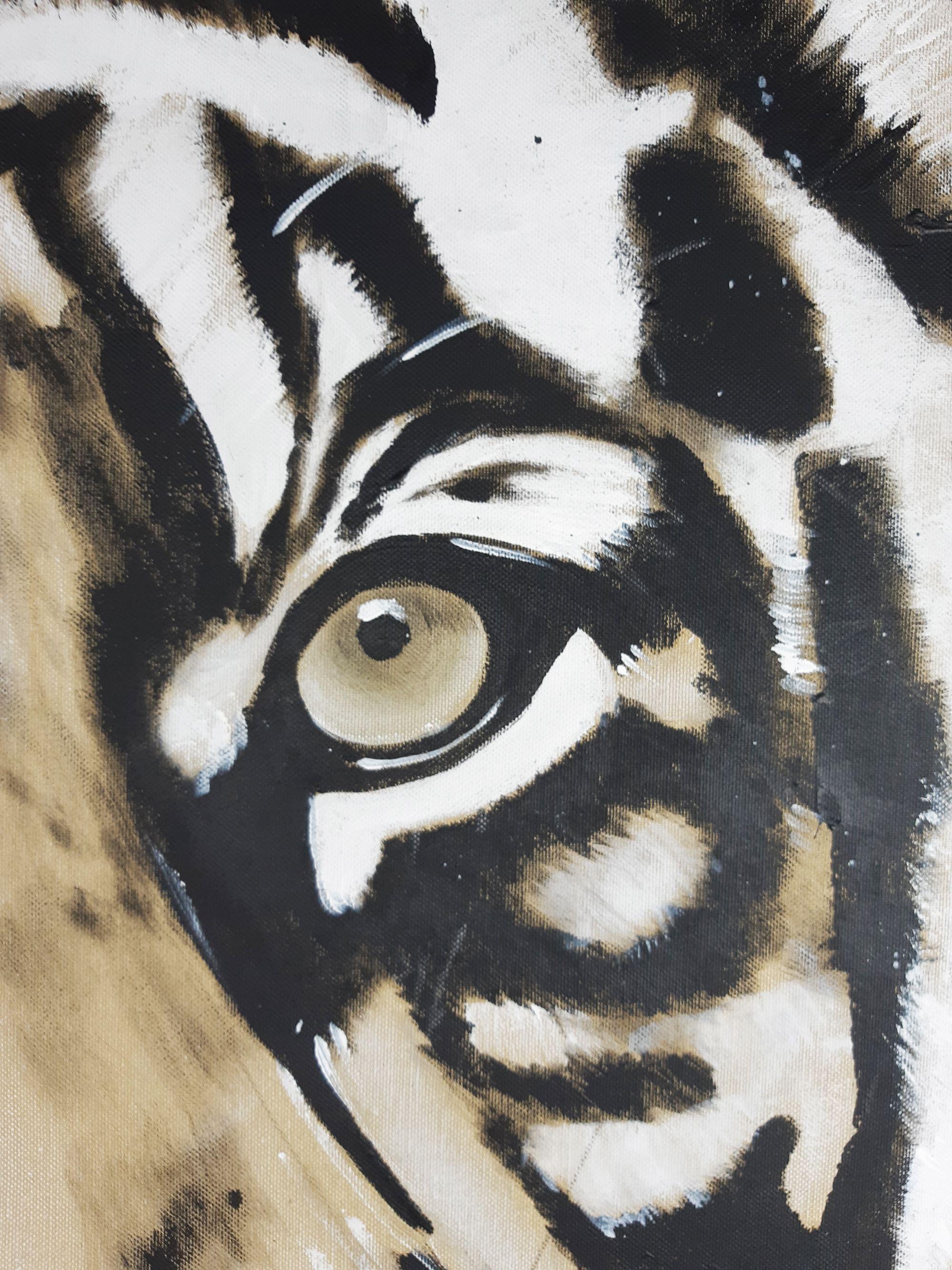 TIGER #5 - Big Cat, Painting, Acrylic on Canvas For Sale 4