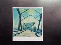 Blue Bridge - Analog, Mounted, Vintage, Contemporary, Landscape, Polaroid, Color