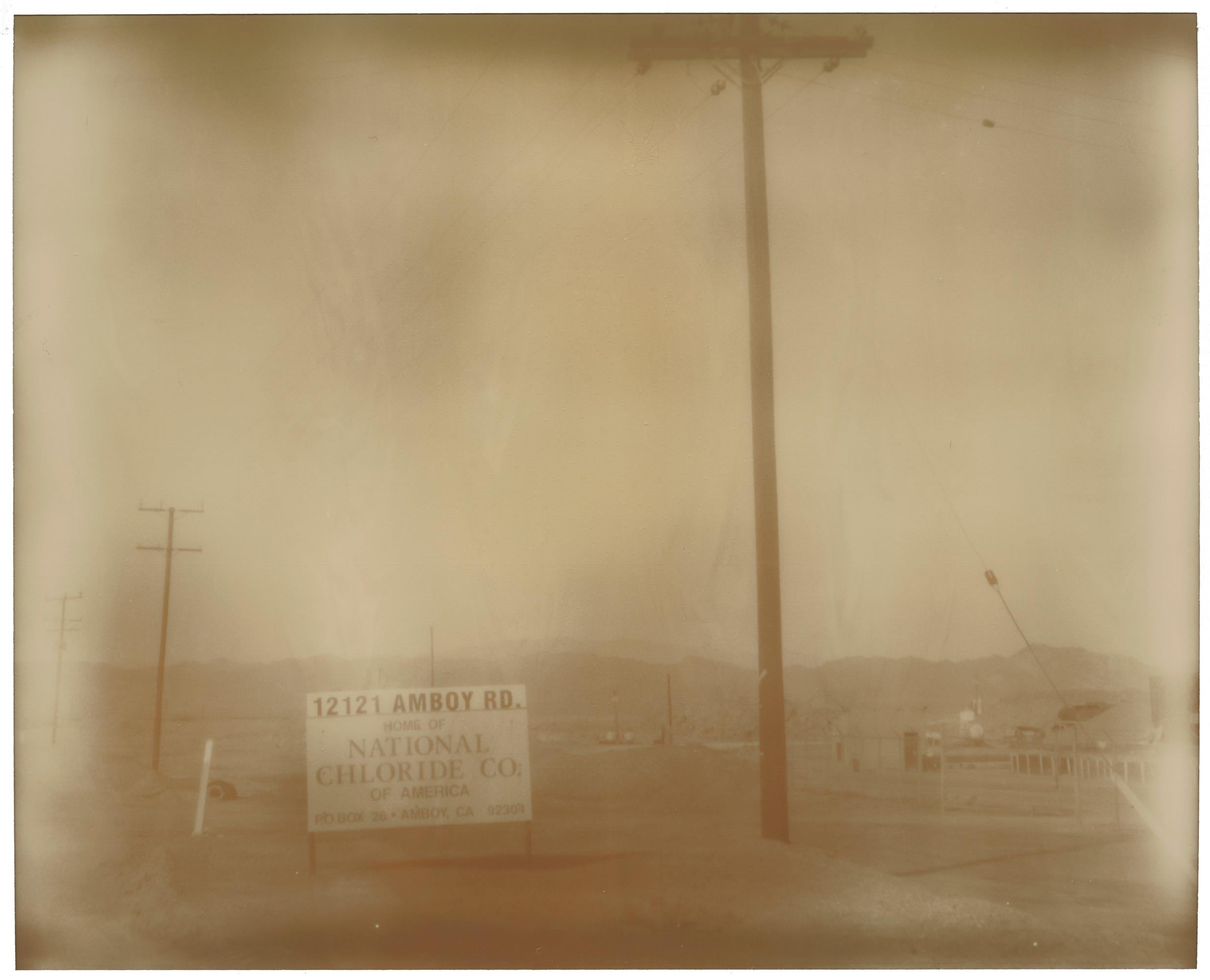 Stefanie Schneider Black and White Photograph - 12121 Amboy Road (California Badlands) - Contemporary, Polaroid, Landscape