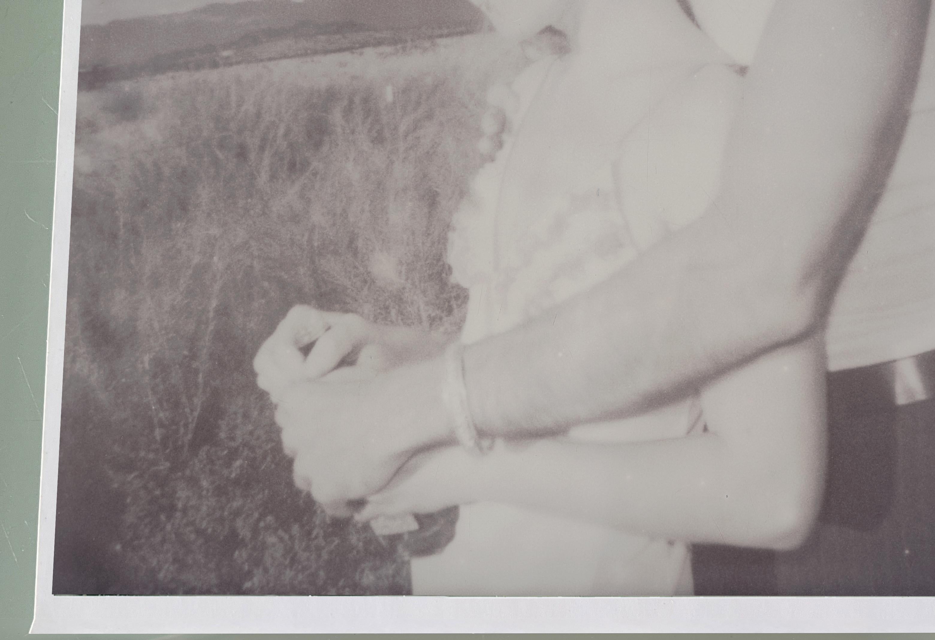 A Man and a Woman (Sidewinder) - Contemporary, Expired Polaroid, Photograph - Gray Landscape Photograph by Stefanie Schneider