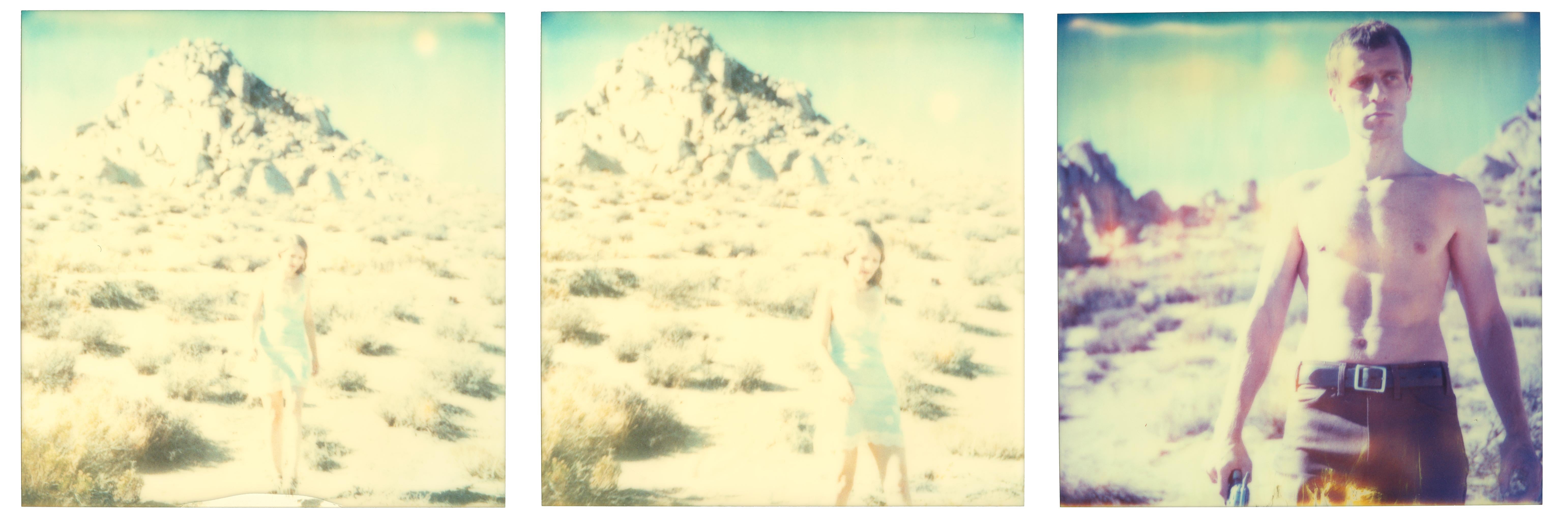 Stefanie Schneider Figurative Photograph - Aimless (Wastelands), triptych, analog - Polaroid, 21st Century, Color