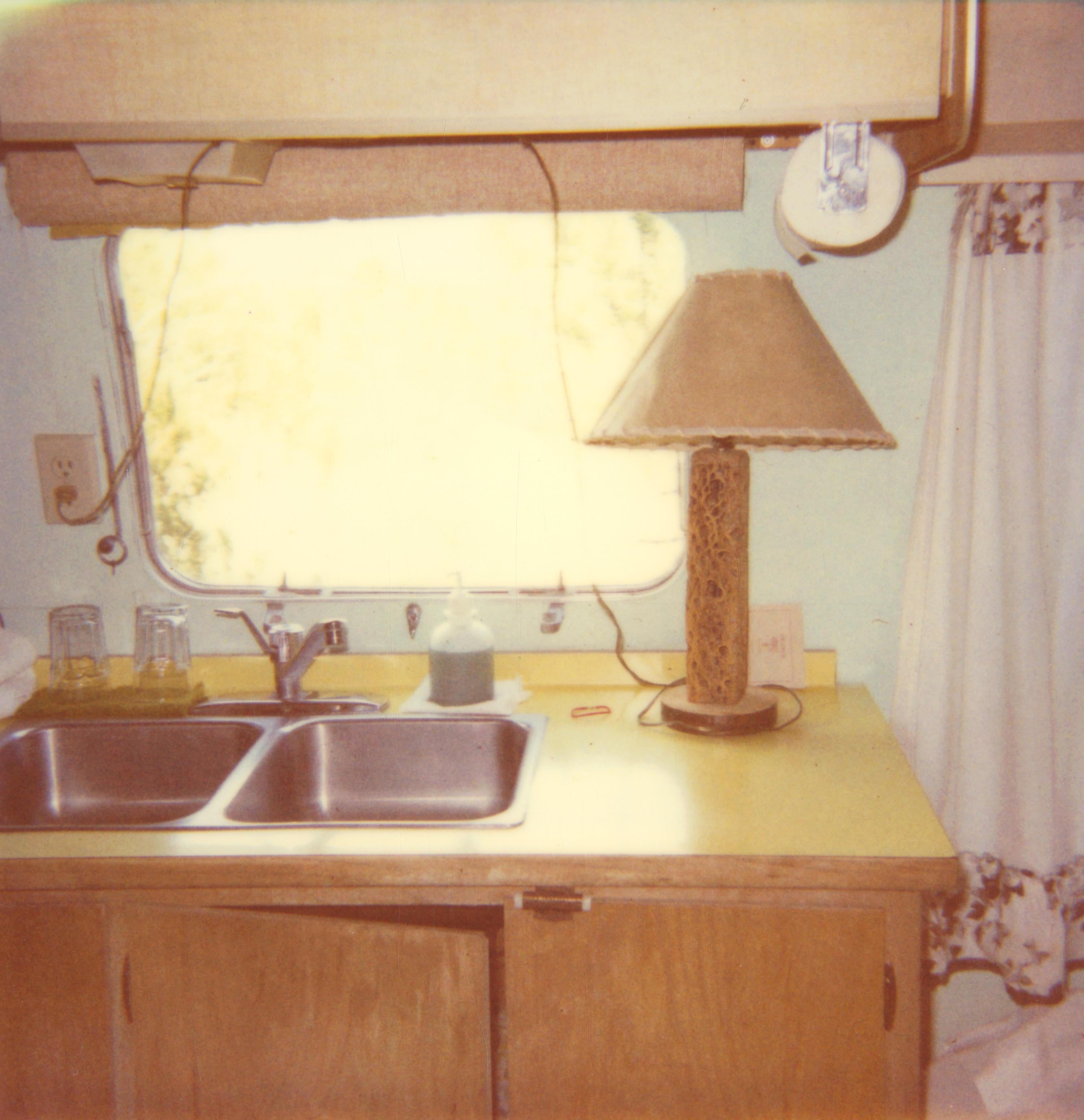 Airstream trailer outside of 29 Palms - Polaroid, 21st Century, Landscape, Color - Photograph by Stefanie Schneider