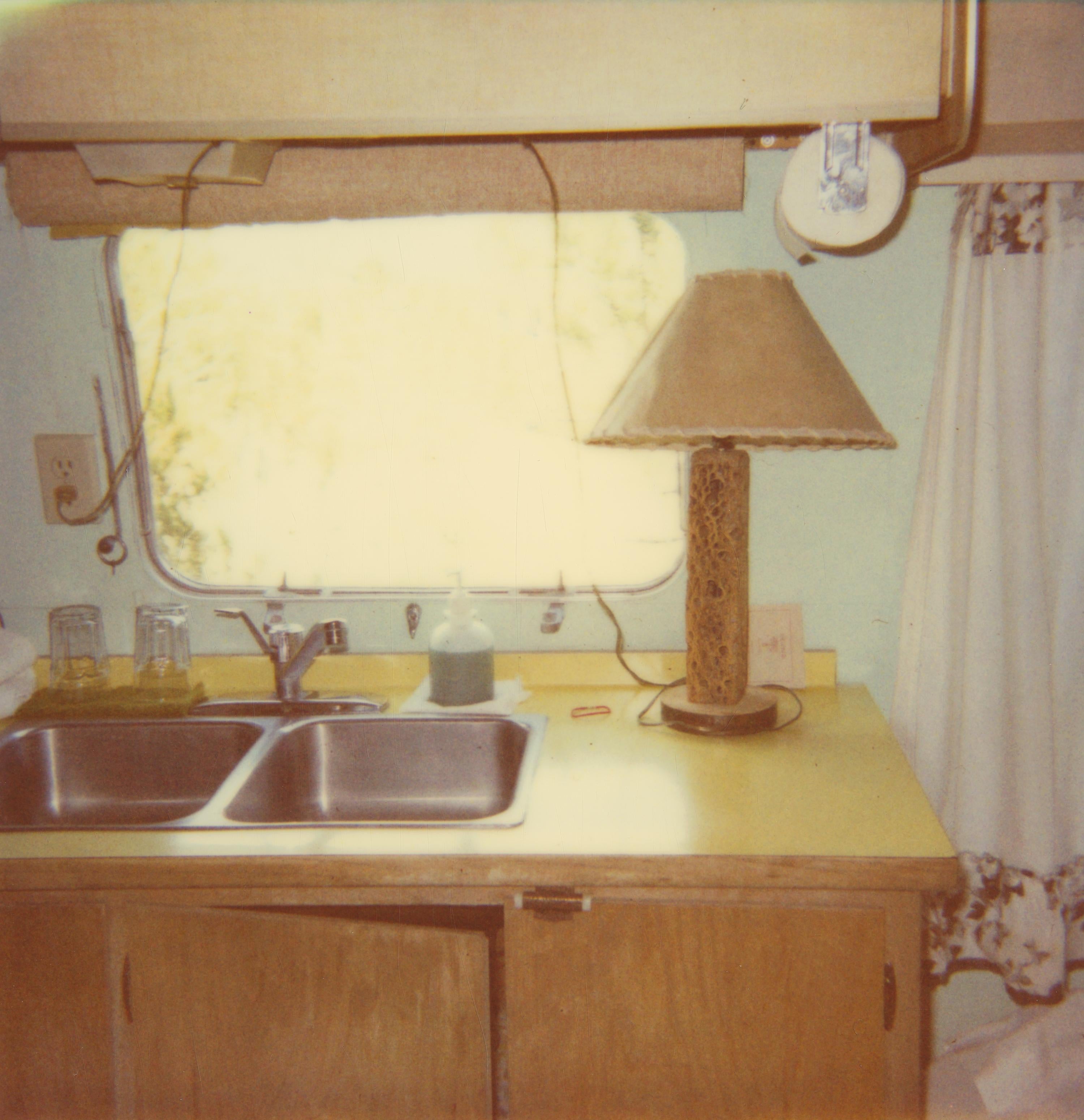 Stefanie Schneider Color Photograph - Airstream trailer outside of 29 Palms - Polaroid, 21st Century, Landscape, Color