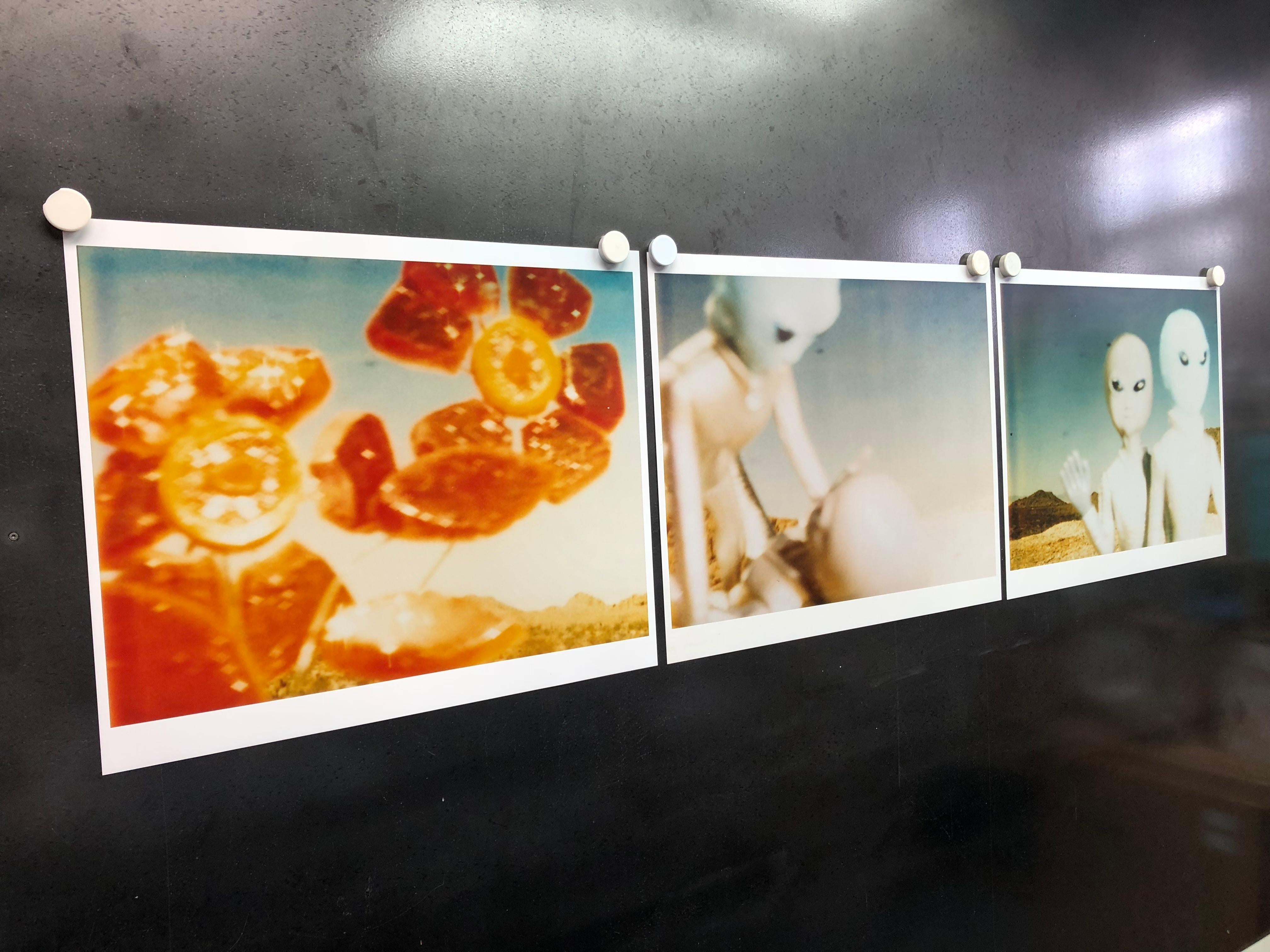 Aliens - triptych, analog hand-prints - Polaroid, Contemporary, Pop-Art, Color 1