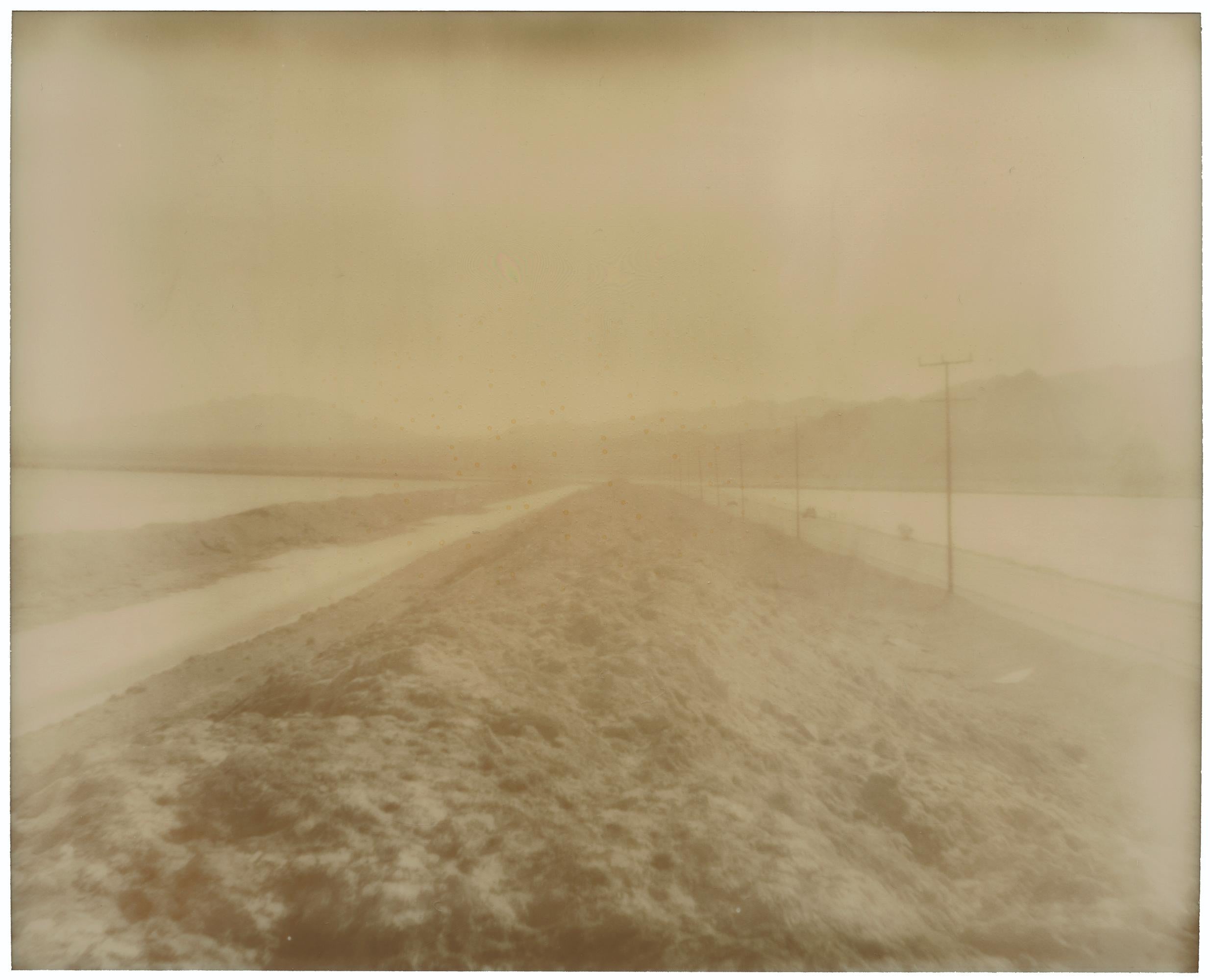 Stefanie Schneider Black and White Photograph - Amboy Salt Flats (California Badlands) - Contemporary, Polaroid, Landscape