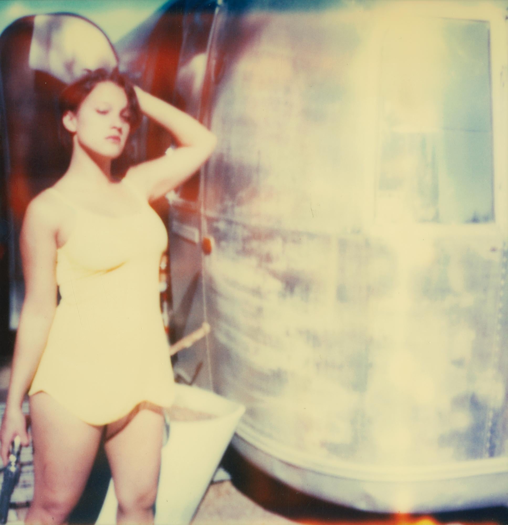 Stefanie Schneider Color Photograph - Austen  in front of Trailer (Till Death do us Part) - Polaroid, Analog, Color