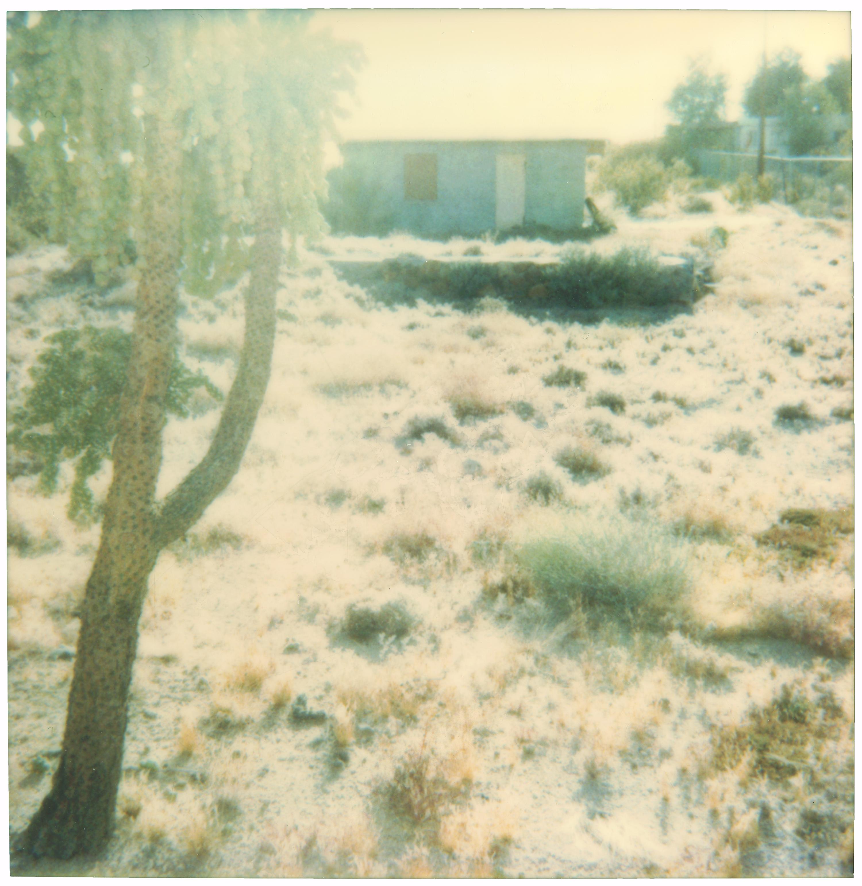 Blue House (29 Palms, CA)- triptych - analog, Polaroid, Contemporary - Photograph by Stefanie Schneider