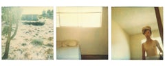 Blue House (29 Palms, CA)- triptych - analog, Polaroid, Contemporary
