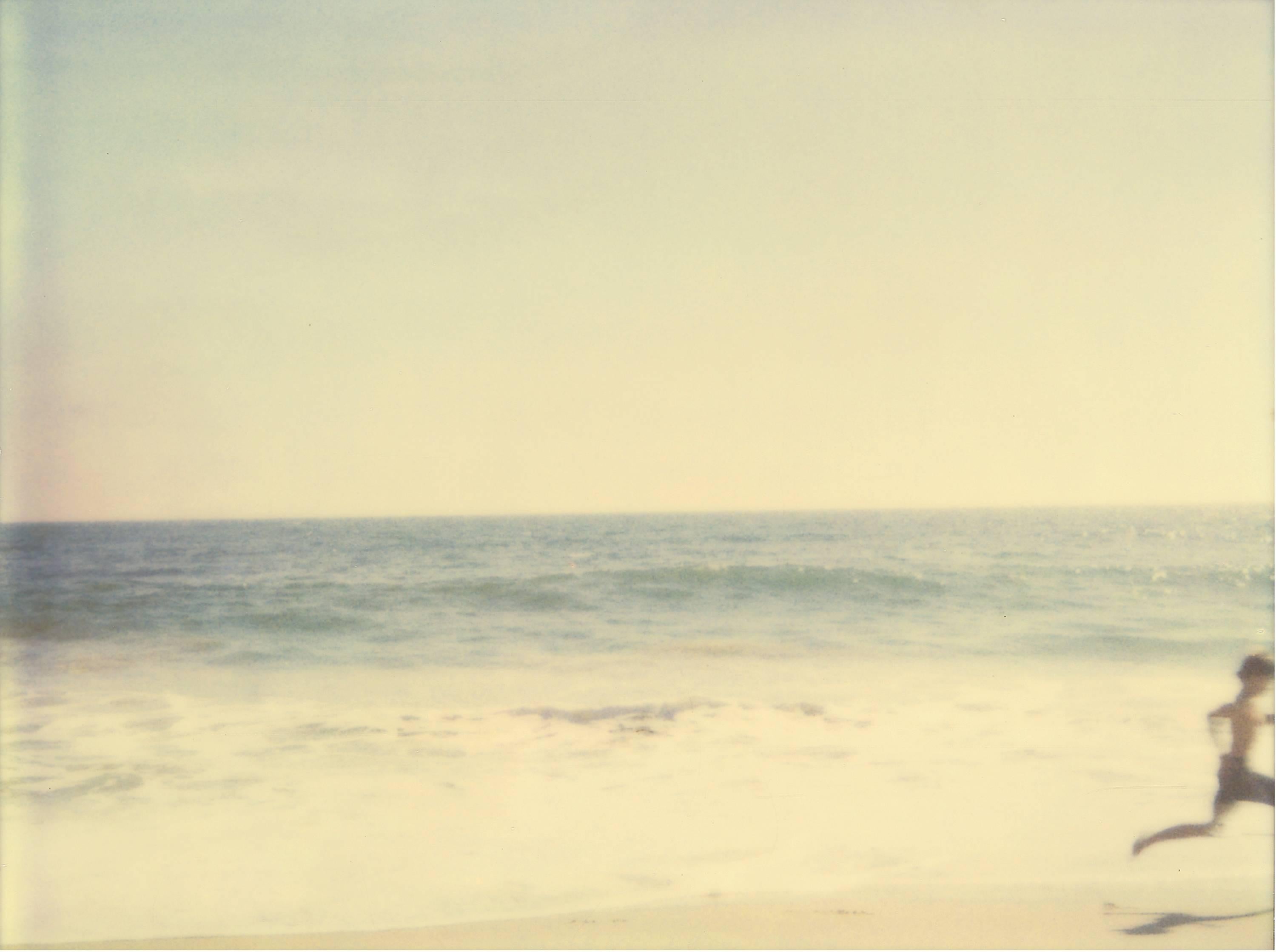 Stefanie Schneider Color Photograph - Boy Running (Point Dume) - Contemporary, Polaroid, 20th Century, Color, Ocean