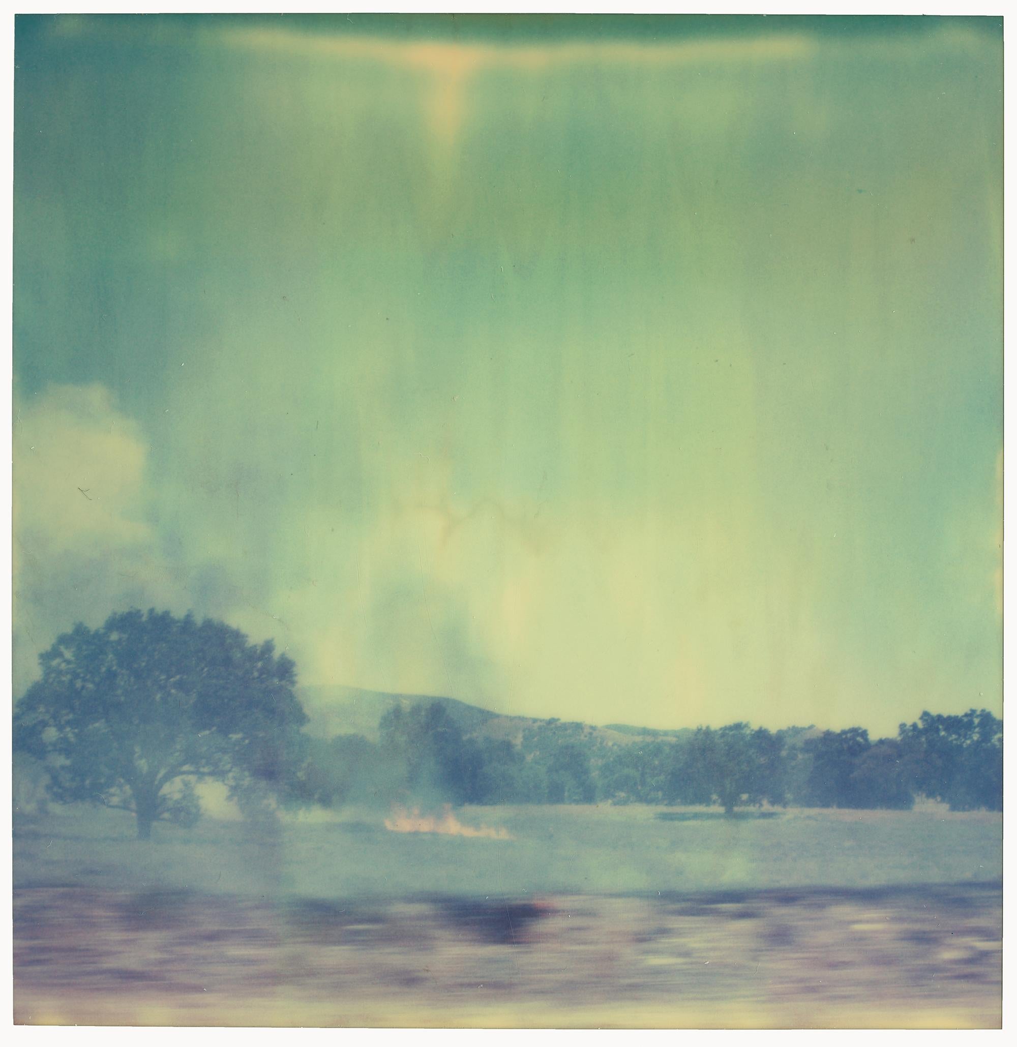 Stefanie Schneider Landscape Photograph – Burning Field IV (The Last Picture Show) - Polaroid, Contemporary