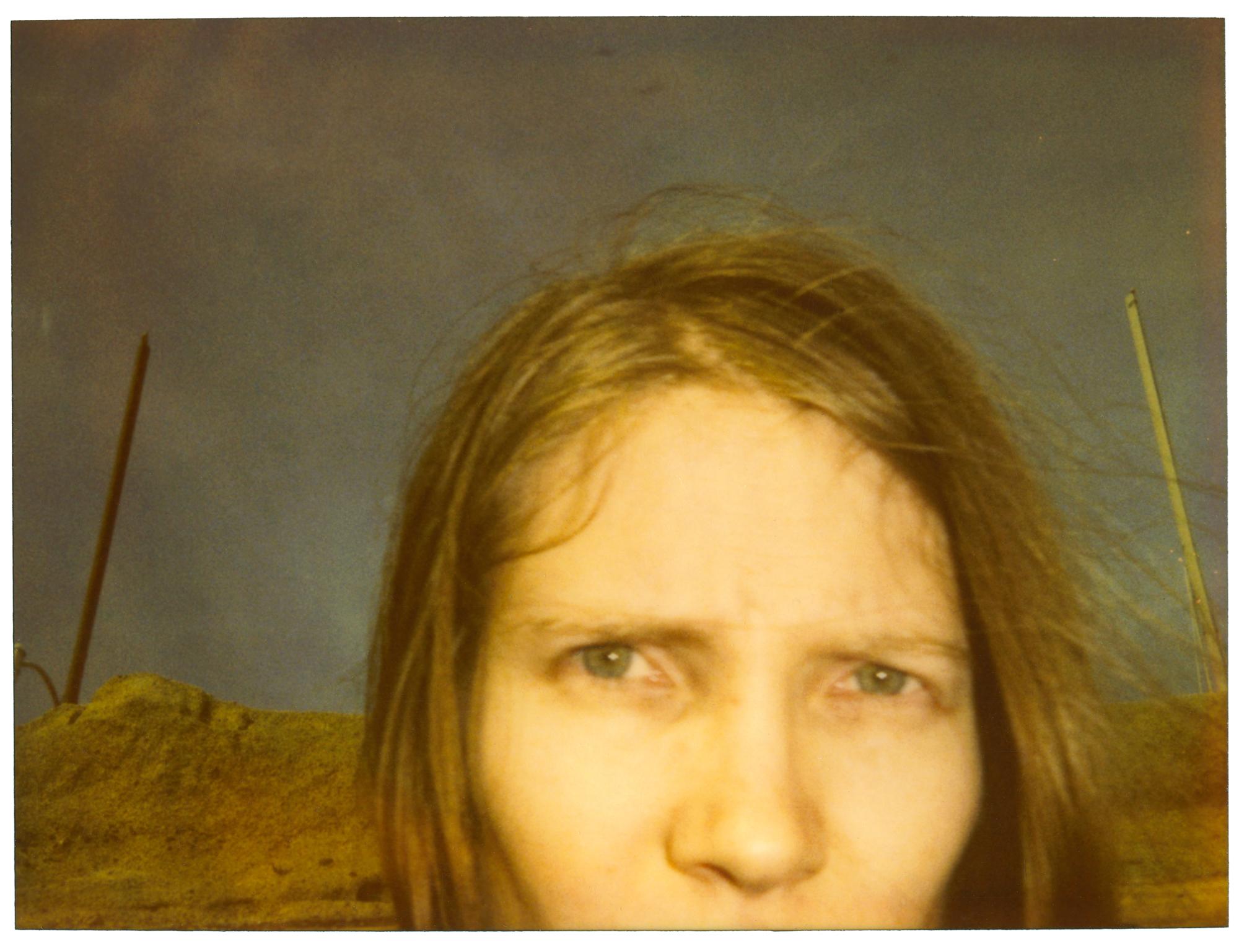 Stefanie Schneider Color Photograph - California Blue Screen - 100x136cm - Polaroid, Contemporary, Self-Portrait