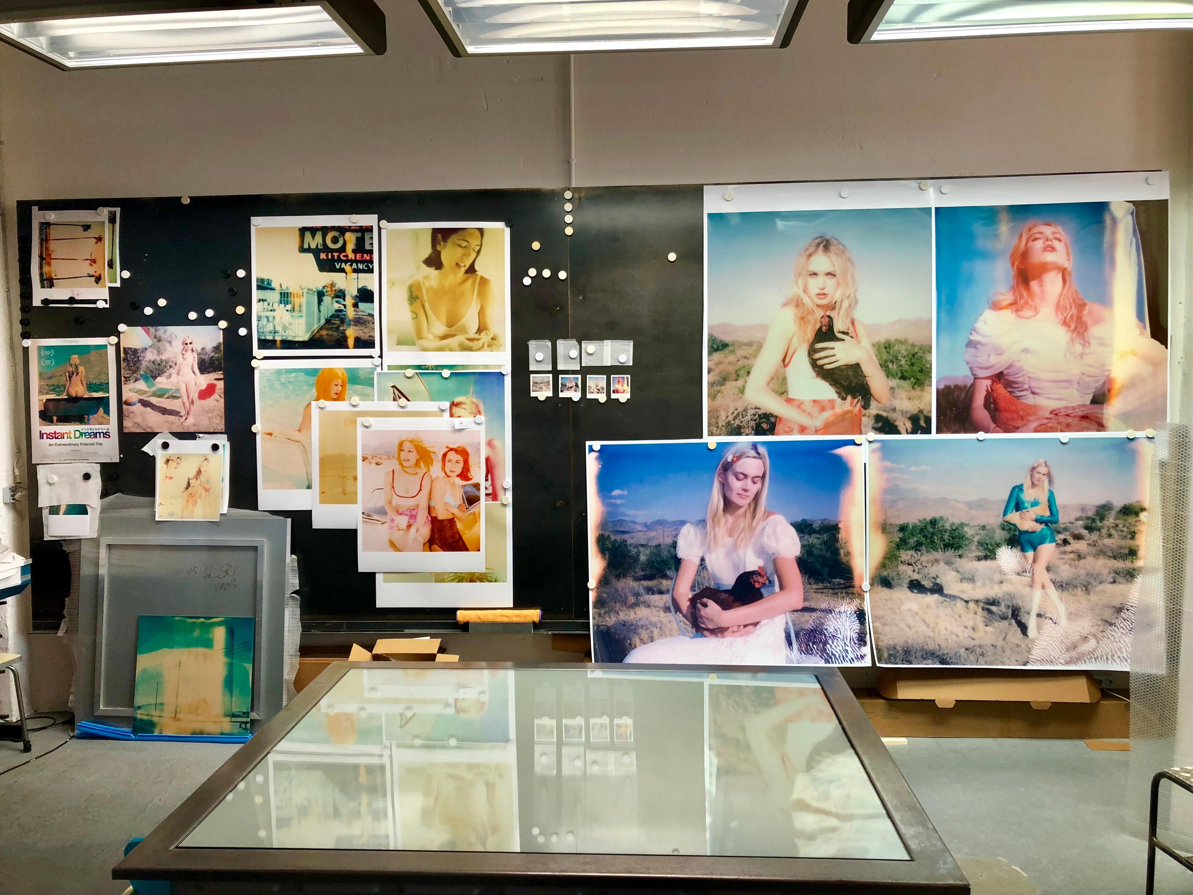 Contemporary, 21st Century, Polaroid, Figurative Photograph, Woman, Schneider,  - Orange Color Photograph by Stefanie Schneider