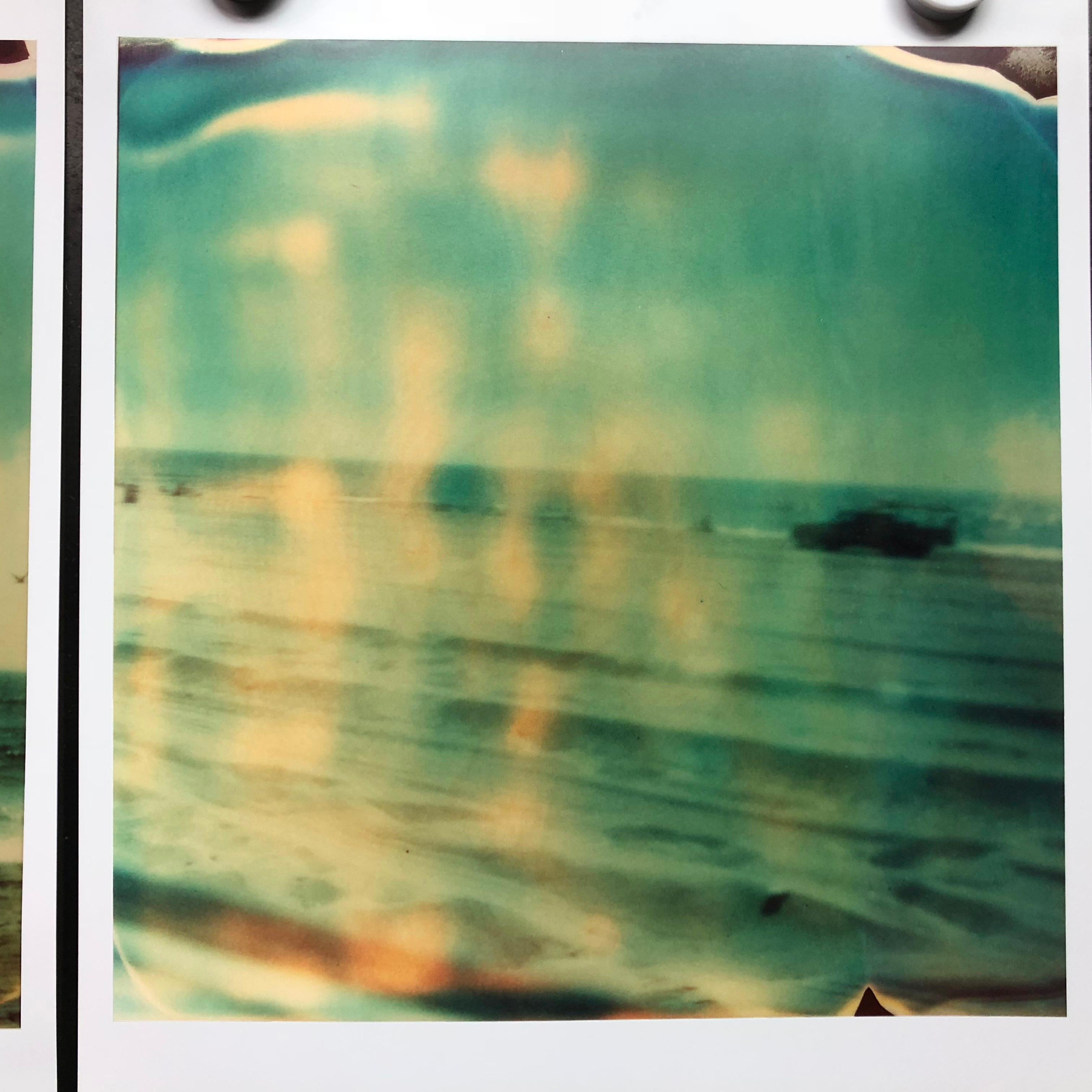Lifeguard (Malibu) - Contemporary, Landscape, expired, Polaroid, analog - Green Landscape Photograph by Stefanie Schneider