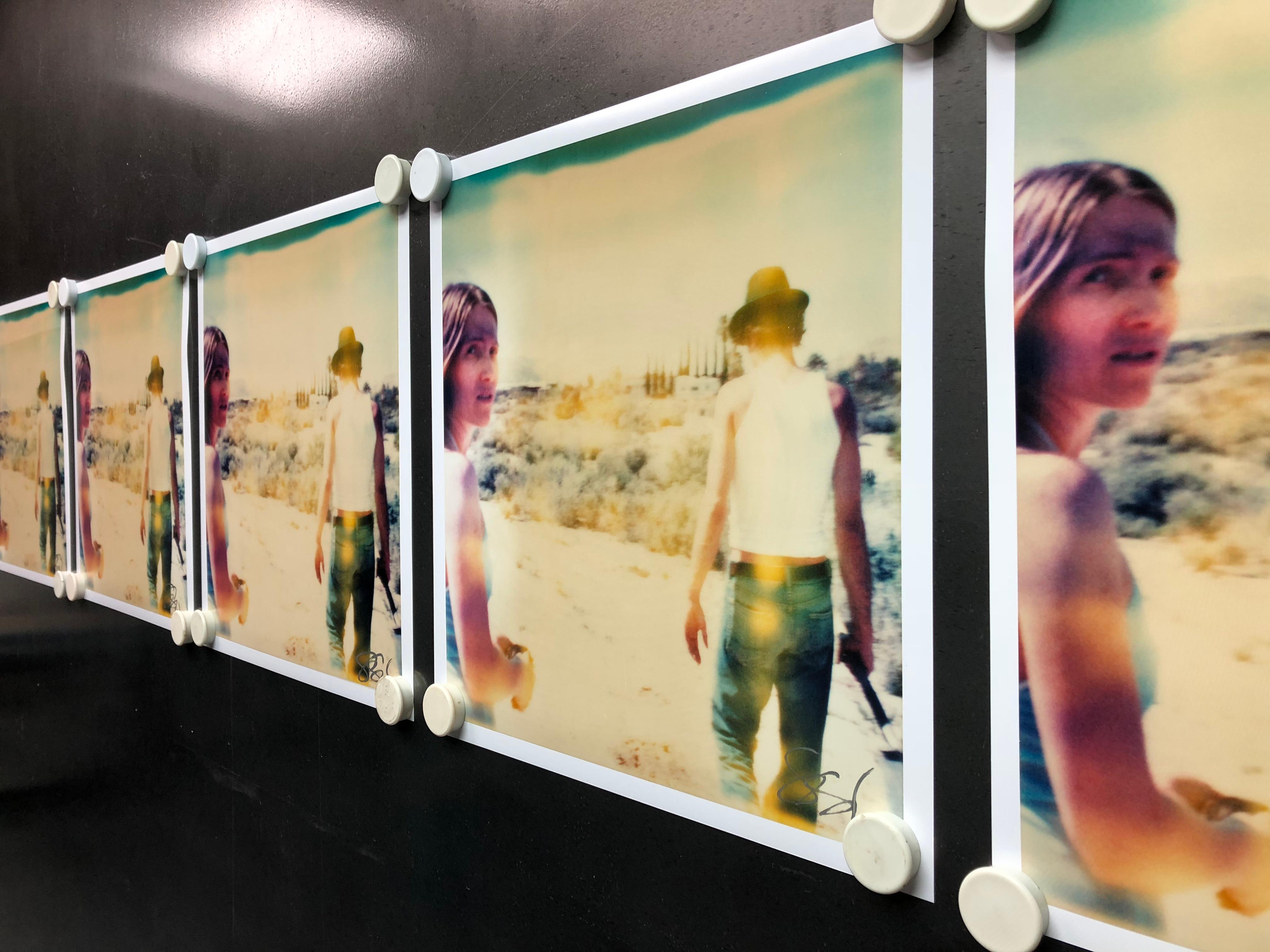 Crow Burial (Sidewinder) triptych- Contemporary, Polaroid, Analogue, Photography - Beige Color Photograph by Stefanie Schneider