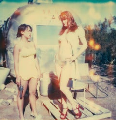 Daisy & Austin in front of Trailer - Contemporary, 21st Century, Polaroid