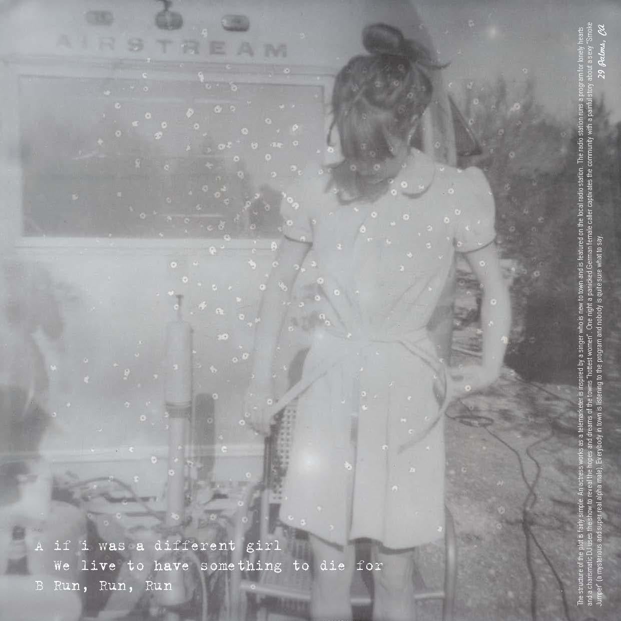 Daisy in front of Trailer (Till Death do Us Part) + Soundtrack LP - 80x78cm (Grau), Color Photograph, von Stefanie Schneider