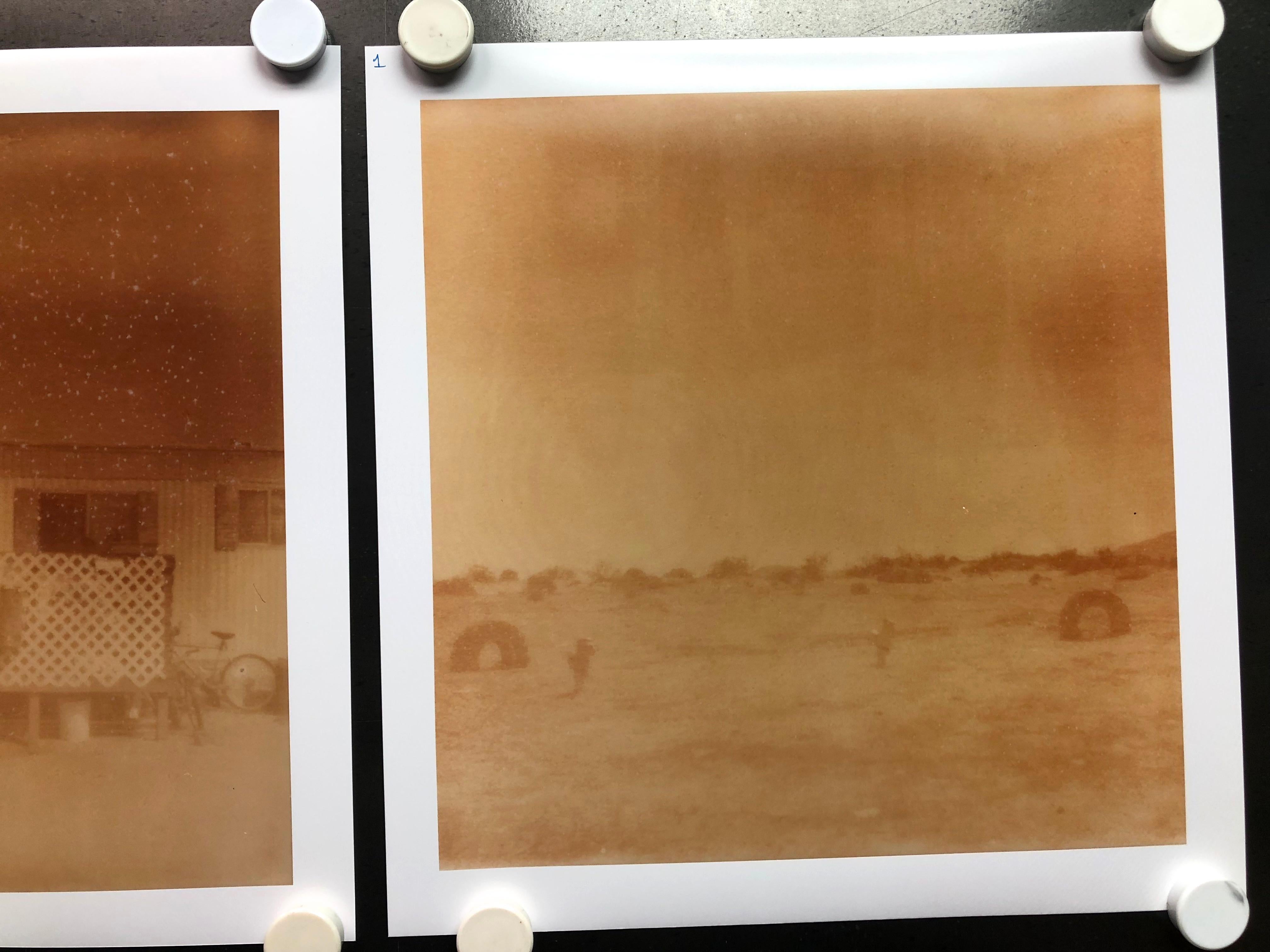Desert Playground (30e anniversaire d'Oxana) - 2010

38x36cm, 
Tirage de 5 exemplaires.  
C-Print analogique, imprimé à la main par l'artiste sur du papier Fuji Chrystal, surface mate, d'après le Polaroïd.  
Numéro d'inventaire de l'artiste : 1938.